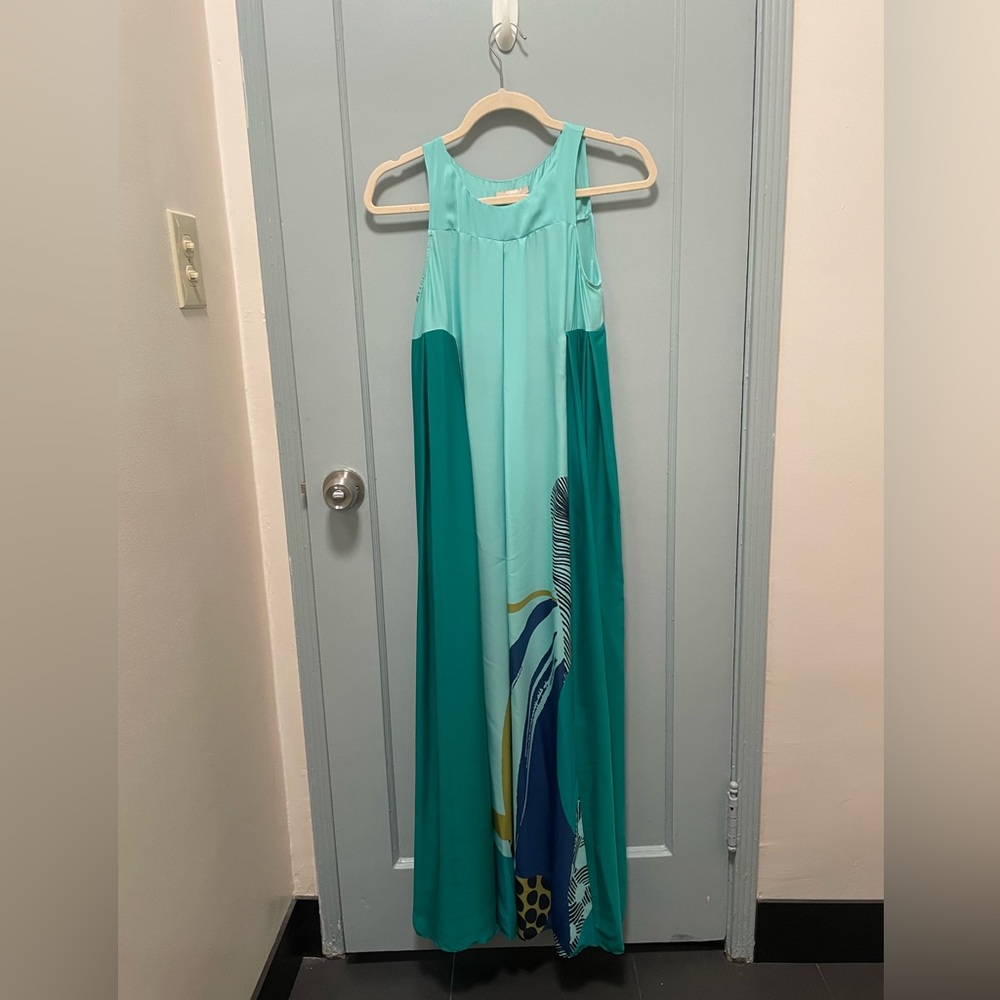 H&M Blue Halter Neck Sleeveless Maxi Dress